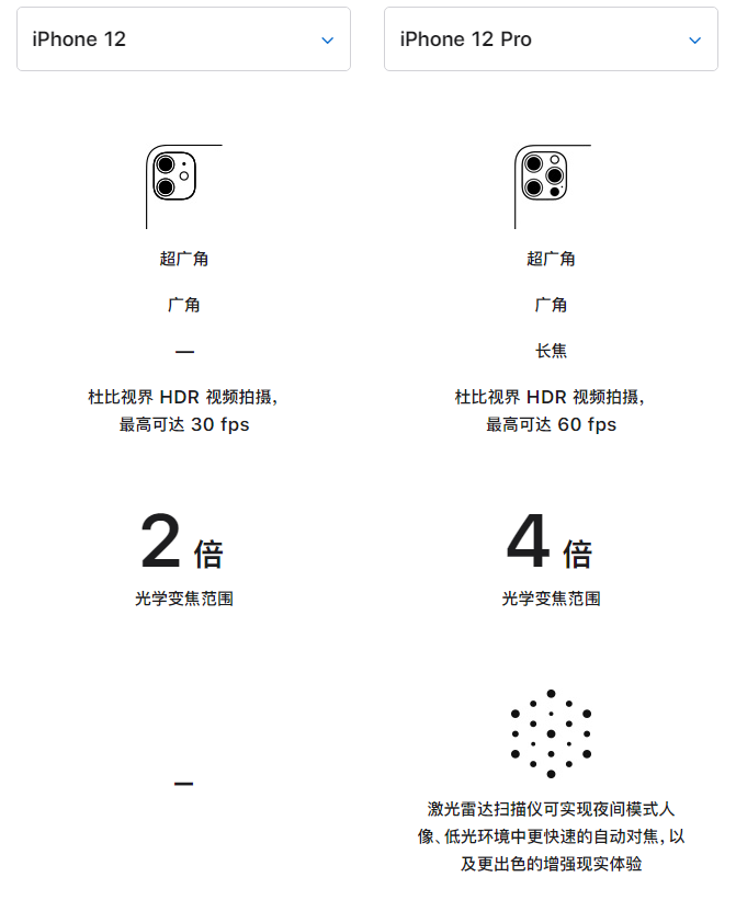 翰林镇苹果手机维修分享苹果 iPhone 12 与 iPhone 12 Pro 选哪款 